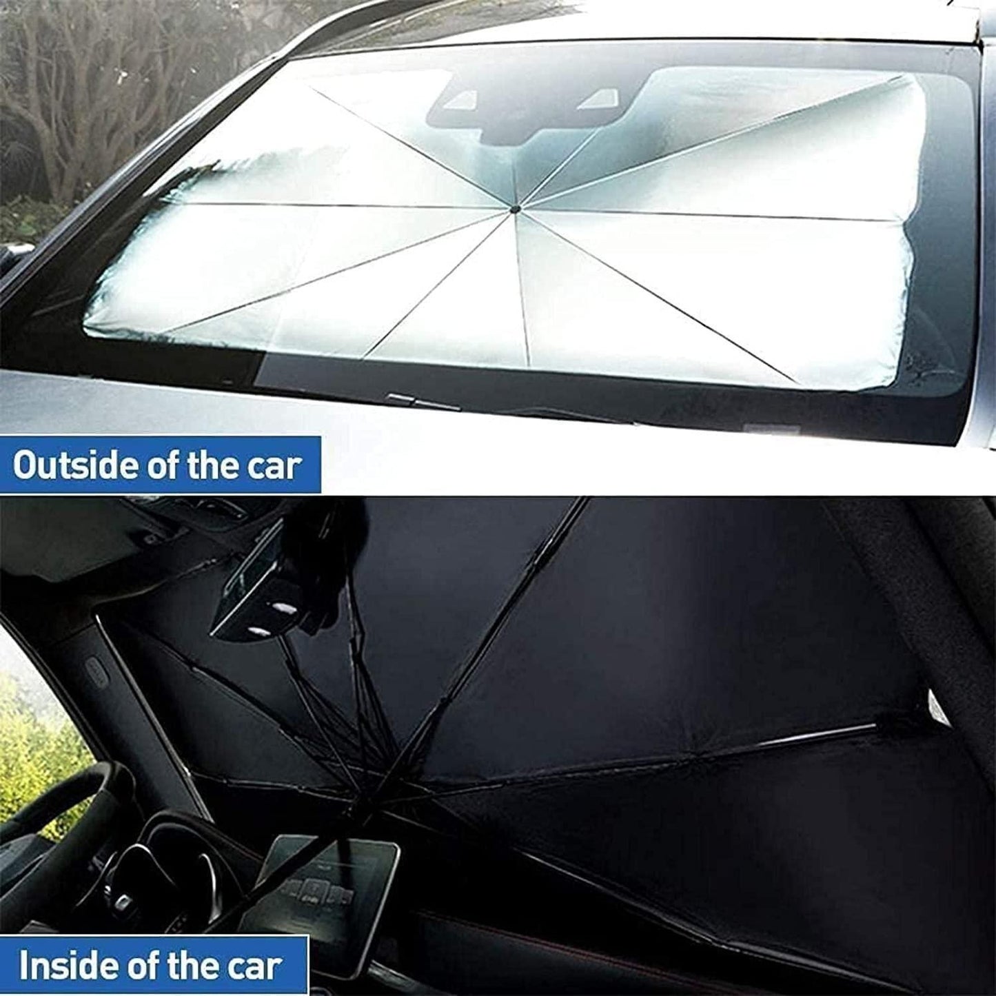 Premium Car Windshield Sun Shade Umbrella - Advanced Thermal Protection System