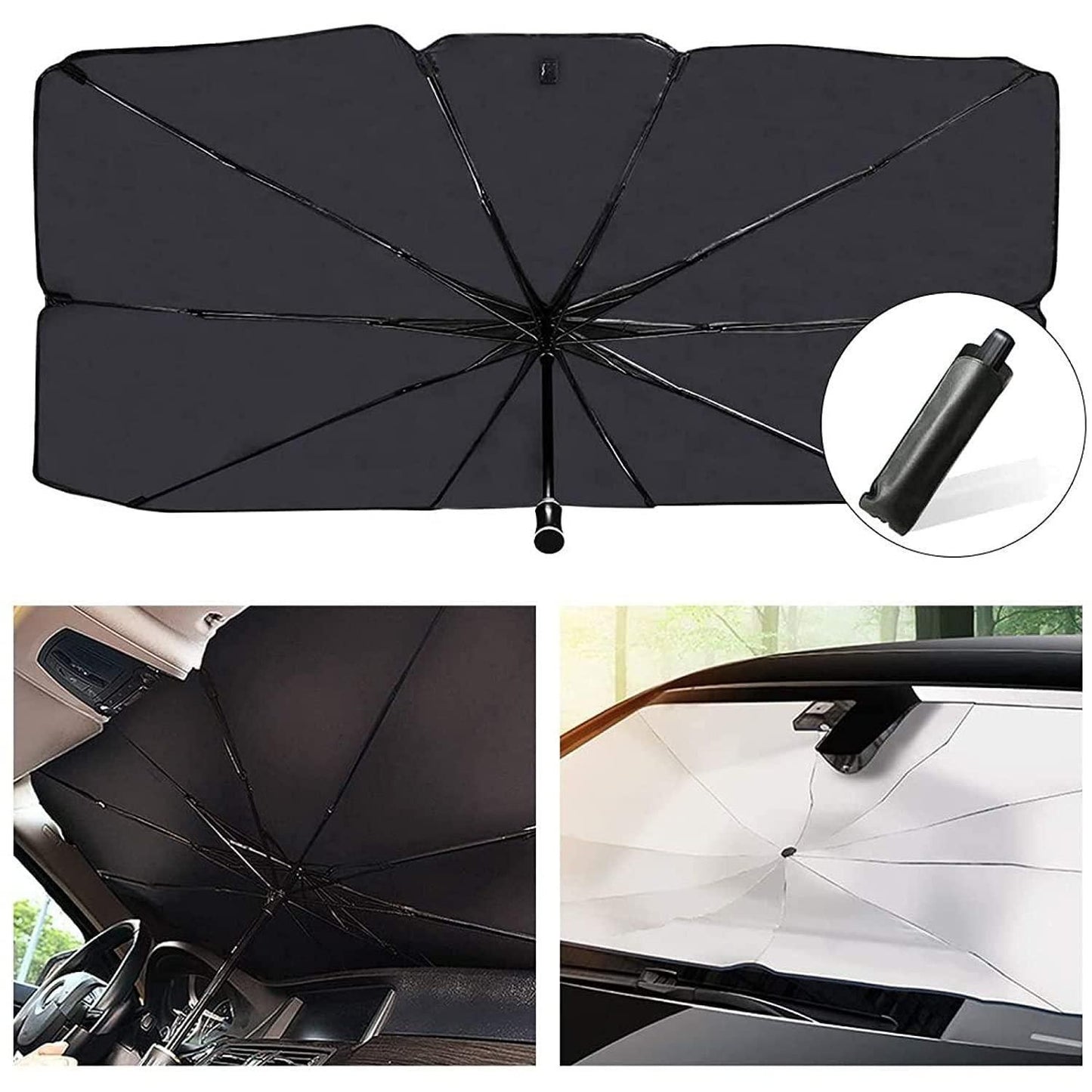 Premium Car Windshield Sun Shade Umbrella - Advanced Thermal Protection System