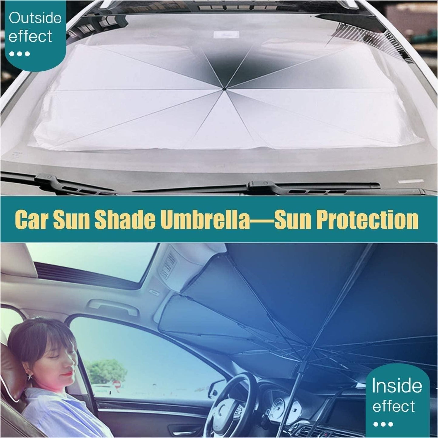 Premium Car Windshield Sun Shade Umbrella - Advanced Thermal Protection System