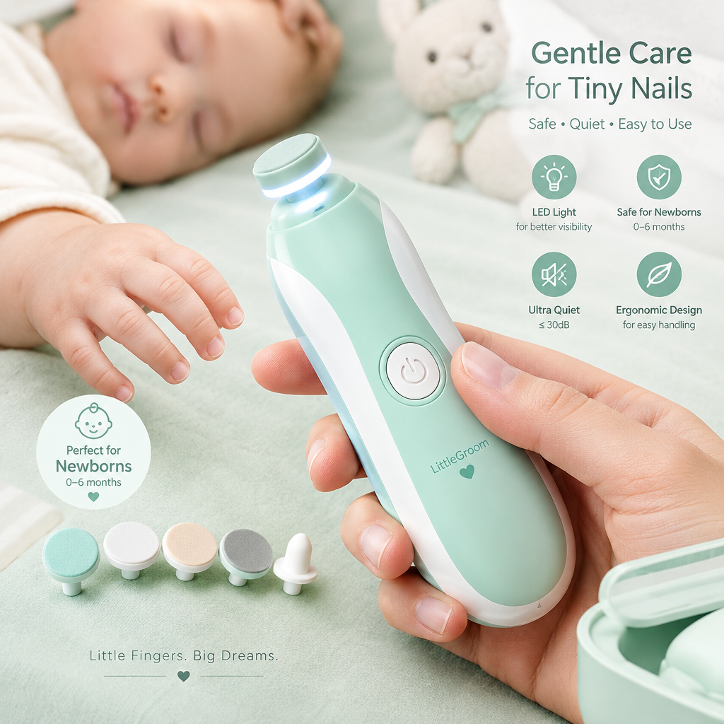 Baby Electric Nail File with LED Light (0–6 Months)